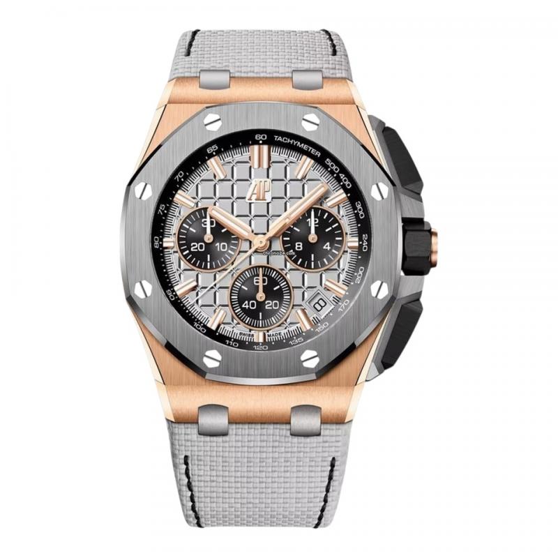 Audemars Piguet Royal Oak Offshore Chronograph Grey Dial Pink Gold Titanium 43