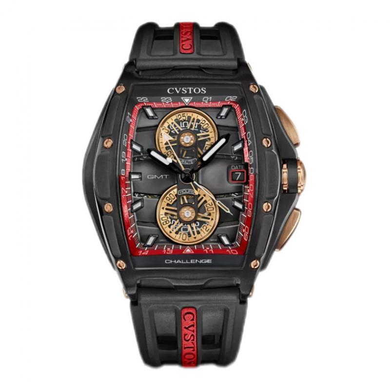 Cvstos RACING CHRONO GMT BLACK STEEL / RED DIAL LIMITED EDITION