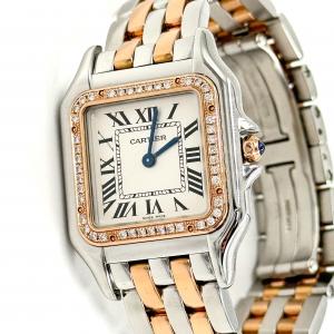 Cartier Panthère Steel Rose Gold Diamonds Medium