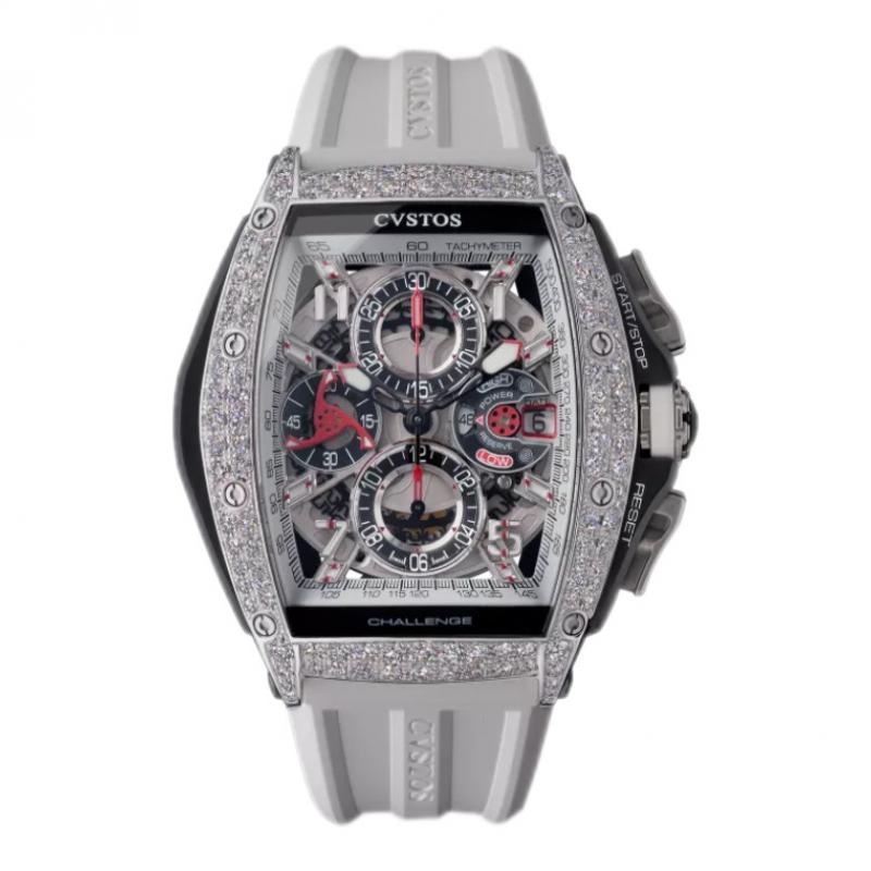 Cvstos CHRONO STEEL/2 ROW DIAMONDS / WHITE