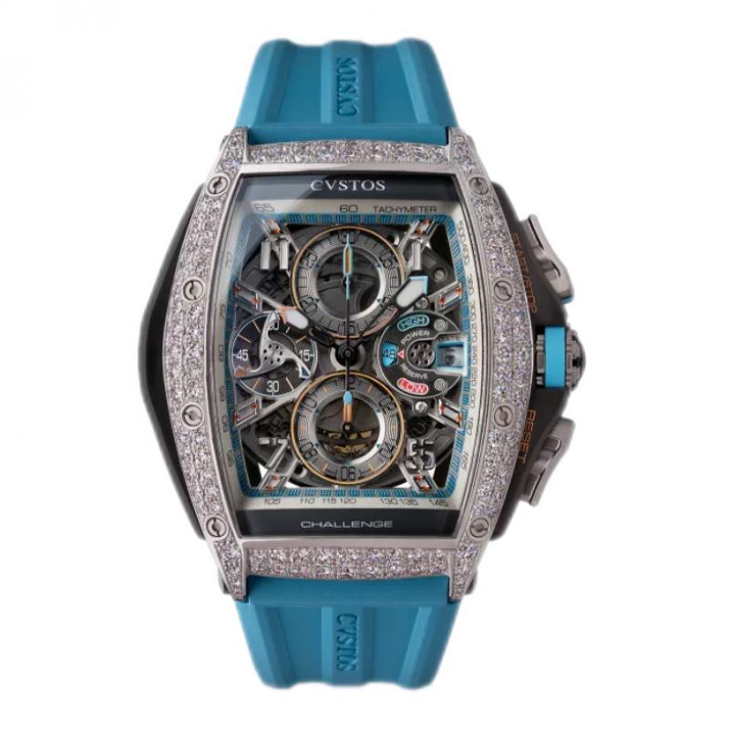 Cvstos CHRONO STEEL/2 ROW DIAMONDS / BLUE