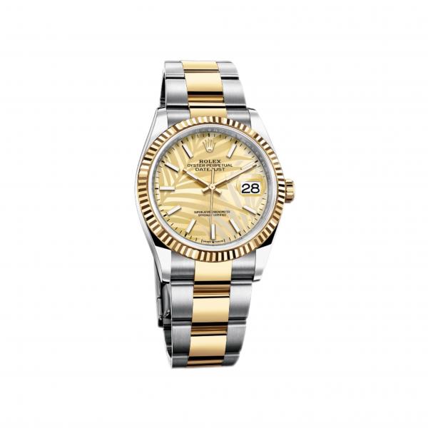 Rolex Datejust 36 Champagne Palm Motif