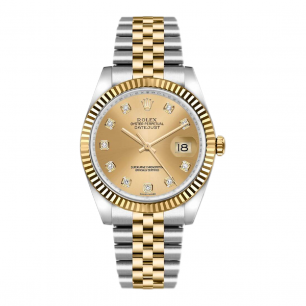 Rolex Datejust 36 Gold Dial Diamonds Jubilee