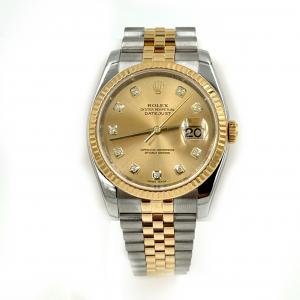 Rolex Datejust 36 Gold Dial Diamonds Jubilee