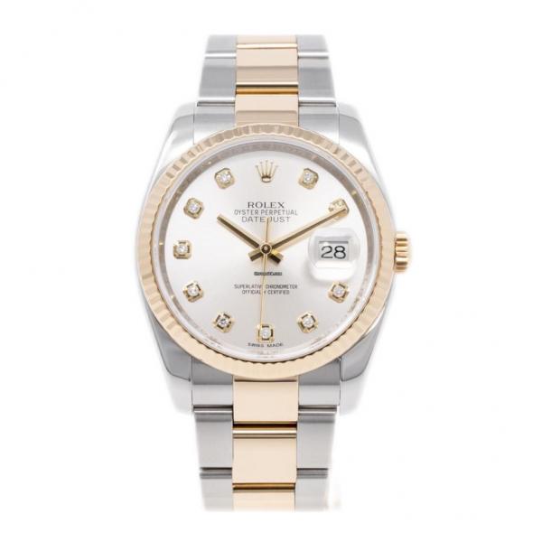 Rolex Datejust 36 Gold Steel Silver Dial