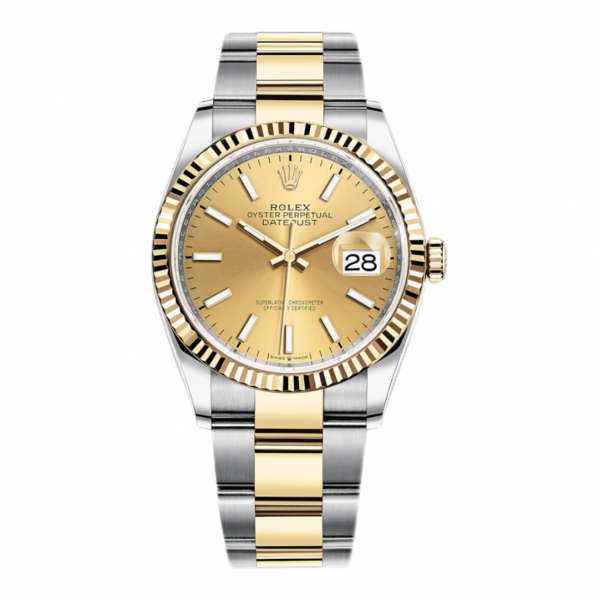 Rolex Datejust 36 Gold Steel Champagne Dial