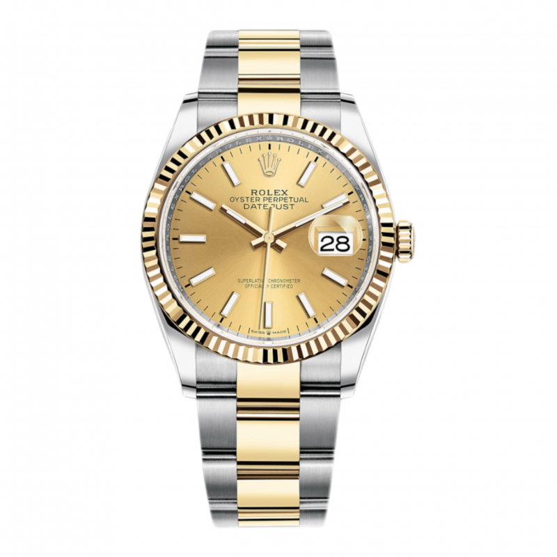 Rolex Datejust 36 Gold Steel Champagne Dial