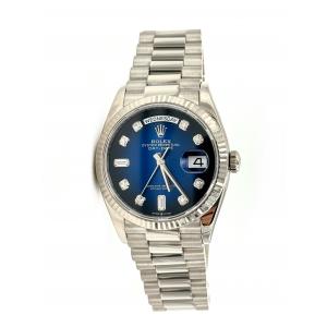 Rolex Day-Date 36 White Gold Blue Ombre Diamond Dial