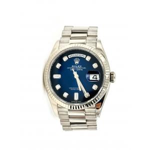 Rolex Day-Date 36 White Gold Blue Ombre Diamond Dial