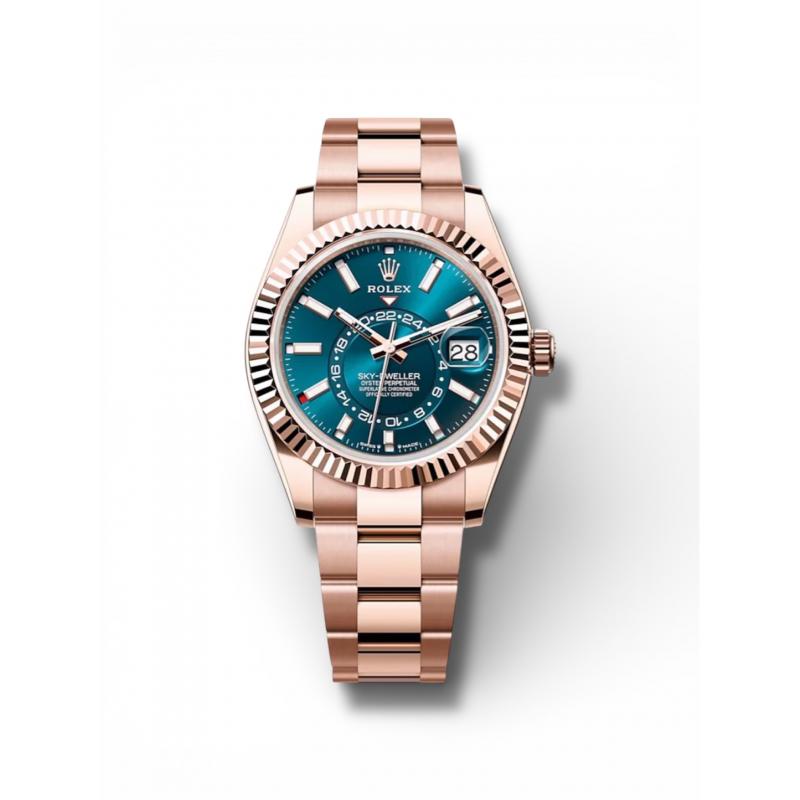Rolex Sky-Dweller Rose Gold Blue Green