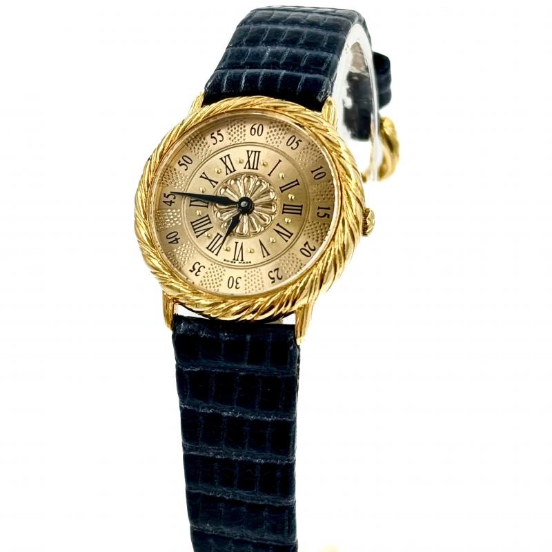 Buccellatti 18K Gold Vintage Audachron Round Dial Date Roman Numerals 